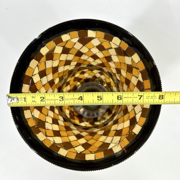 VTG PartyLite Global Fusion Hurricane Mosaic Glass Candle Holder P8366 12" Tall - Picture 15 of 16